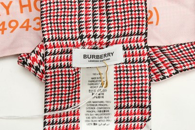 Lot 14 - Burberry Pink Check Silk Skinny Scarf