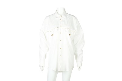 Lot 331 - Versace White Poplin Oversized Western Shirt - Size M