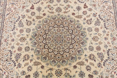 Lot 40 - AN  EXTREMELY FINE PART SILK SIGNED NAIN CARPET, CENTRAL PERSIA