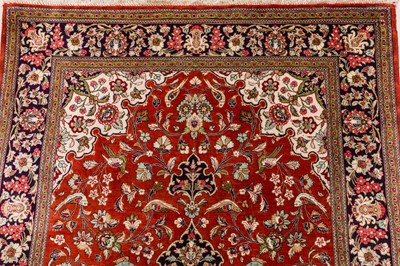 Lot 53 - AN EXTREMELY FINE SILK QUM RUG, CENTRAL PERSIA