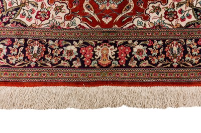 Lot 53 - AN EXTREMELY FINE SILK QUM RUG, CENTRAL PERSIA