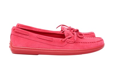 Lot 27 - Tod's Fuschia Pink Driving Moccasin Loafer - Size 38