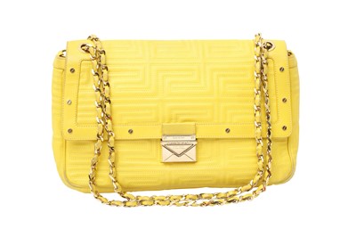 Lot 1 - Gianni Versace Couture Yellow Chain Flap Bag