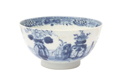 Lot 456 - A CHINESE BLUE AND WHITE 'GARDEN' BOWL