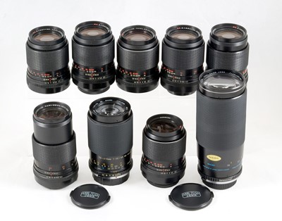 Lot 208 - Group of Seven CZJ 135mm f3.5 MC S M42 Screw Mount Lenses.