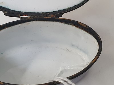 Lot 170 - A BILSTON ENAMEL NELSON PATCH BOX, LATE 18TH CENTURY/EARLY 19TH CENTURY