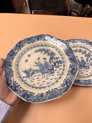 Lot 435 - TWO CHINESE EXPORT BLUE AND WHITE DISHES