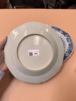 Lot 435 - TWO CHINESE EXPORT BLUE AND WHITE DISHES