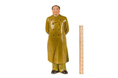 Lot 150 - A Chinese Cultural Revolution Era Glazed Bisque Porcelain Figure of Chairman Mao