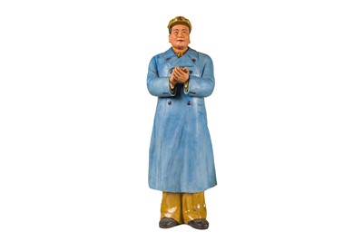 Lot 147 - Hand-painted Bisque Porcelain Figure of Chairman Mao