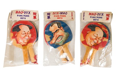 Lot 195 - Mao Zedong and Richard Nixon Caricature Ping Pong Paddles