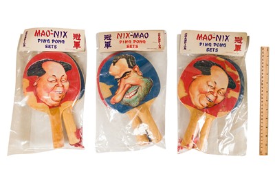 Lot 195 - Mao Zedong and Richard Nixon Caricature Ping Pong Paddles