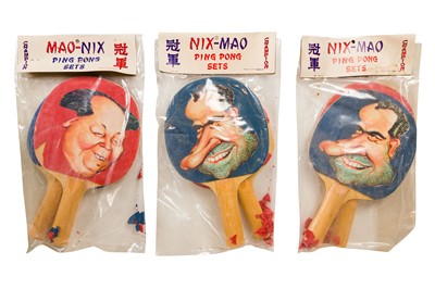 Lot 195 - Mao Zedong and Richard Nixon Caricature Ping Pong Paddles