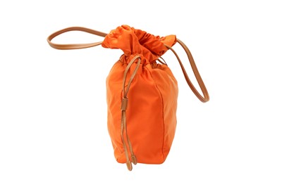 Lot 10 - Prada Orange Tessuto Drawstring Shoulder Tote