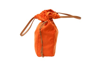 Lot 10 - Prada Orange Tessuto Drawstring Shoulder Tote
