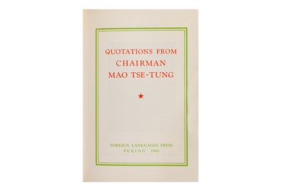 Lot 1 - Mao Tse-Tung: Quotations From Chairman Mao Tse-Tung [Little Red Book]