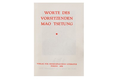 Lot 1 - Mao Tse-Tung: Quotations From Chairman Mao Tse-Tung [Little Red Book]