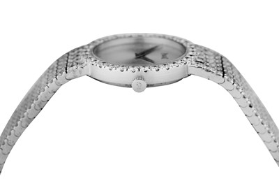 Lot 465 - PIAGET ALTIPLANO BRACELET WATCH -18K WHITE GOLD AND DIAMONDS