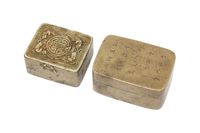 Lot 580 - TWO CHINESE PAKTONG INK BOXES