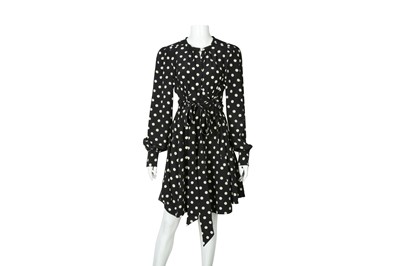 Lot 315 - Marc Jacobs Black Silk Polka Dot Dress - Size US 6