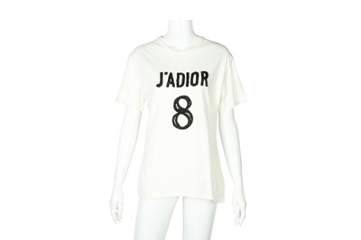 Lot 317 - Christian Dior White 'J'ADIOR 8' T Shirt - Size L