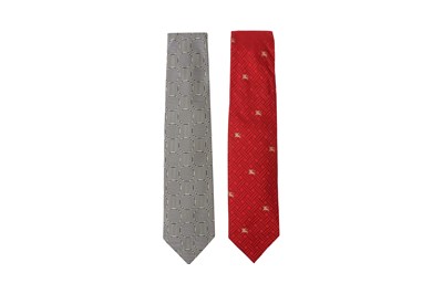 Lot 57 - Burberry Red and Monochrome Silk Ties