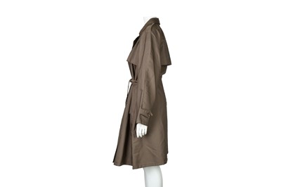 Lot 169 - Armani Collezioni Brown Check Trench Coat - Size 44