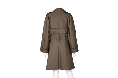 Lot 169 - Armani Collezioni Brown Check Trench Coat - Size 44