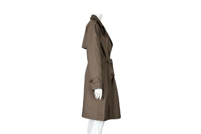 Lot 169 - Armani Collezioni Brown Check Trench Coat - Size 44