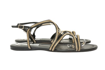 Lot 286 - Jimmy Choo Black Chain Flat Sandal - Size 41.5