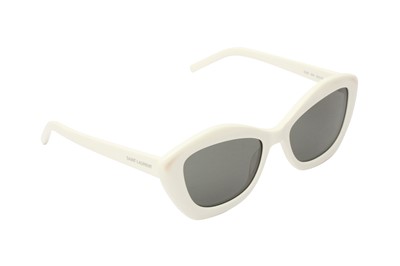 Lot 335 - Saint Laurent White Cateye Sunglasses