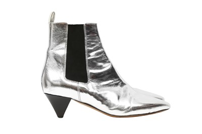 Lot 346 - Isabel Marant Silver Dawell Ankle Boot - Size 39