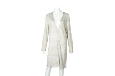 Lot 353 - Missoni Metallic Beige Knit Long Cardigan - Size 46