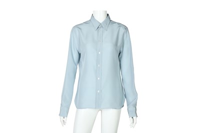 Lot 160 - Ralph Lauren Blue Silk Shirt - Size US 4