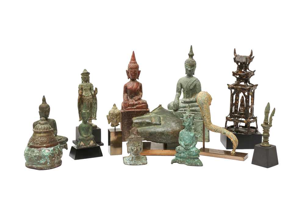 Lot 547 - A GROUP OF BURMESE FIGURES, INCLUDING OTHERS