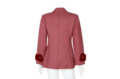 Lot 74 - Fendi Red Wool Check Jacket - Size 36