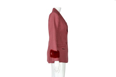 Lot 74 - Fendi Red Wool Check Jacket - Size 36