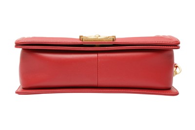 Lot 72 - Chanel Cherry Red Quilted Medium Boy Bag