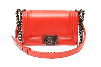 Lot 67 - Chanel Tomato Red Small Boy Bag
