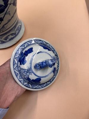 Lot 460 - A CHINESE BLUE AND WHITE BALUSTER VASE AND COVER