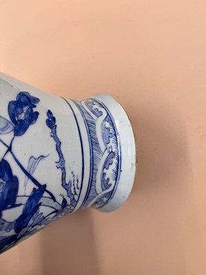 Lot 460 - A CHINESE BLUE AND WHITE BALUSTER VASE AND COVER