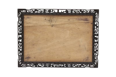 Lot 617 - A SMALL CHINESE CARVED HARDWOOD FRAME FOR THE EXPORT MARKET