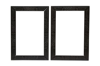 Lot 91 - A PAIR OF CHINESE CARVED WOOD FRAMES FOR THE EXPORT MARKET