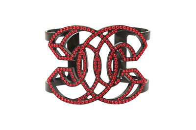Lot 78 - Chanel Red Crystal CC Cuff Bracelet