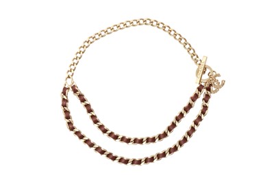 Lot 81 - Chanel Burgundy CC Double Chain Necklace