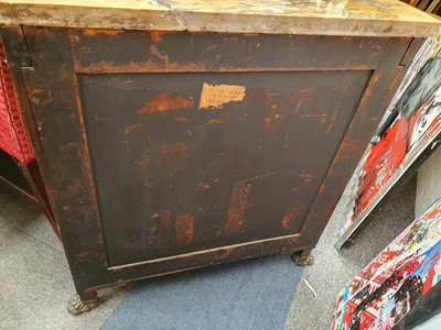 Lot 58 - A REGENCY STYLE DEMI-LUNE ROSEWOOD AND BRASS INLAID SIDE CABINET,  19TH CENTURY