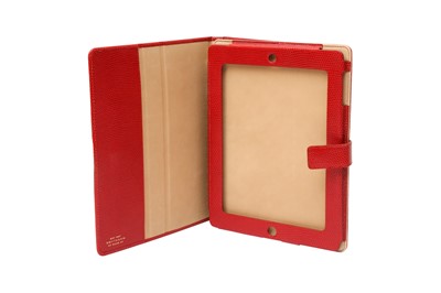 Lot 55 - Smythson Red Lizard iPad Case