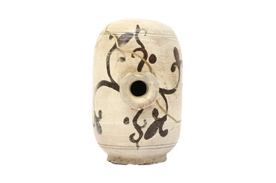 Lot 352 - A KOREAN BUNCHEONG PAINTED DRUM FLASK