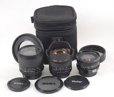 Lot 1055 - Three Nikon Fit Manual Focus Wide Angle lenses, inc 14mm.