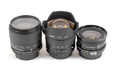 Lot 1055 - Three Nikon Fit Manual Focus Wide Angle lenses, inc 14mm.